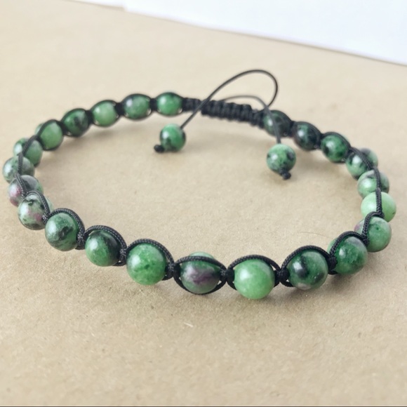Handmade} Ruby in Zoisite Adjustable Bracelet - Picture 3 of 4